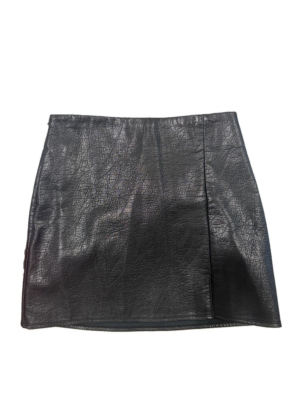 Old Navy Women’s Faux Black Leather Skirt Medium Fall Gothic AS10